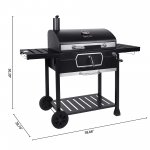 Royal Gourmet CD2030AN Deluxe 30-Inch Charcoal Grill, BBQ Smoker Picnic Camping Patio Backyard Cooking, Black