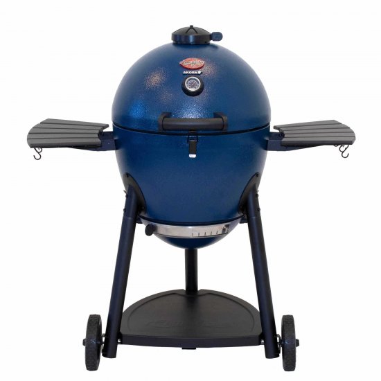 Char-Griller 31\" Sapphire Blue Charcoal Kamado Grill with Triple Wall Steel