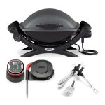 Weber Q 1400 Electric Grill (Black) All-in-One Bundle