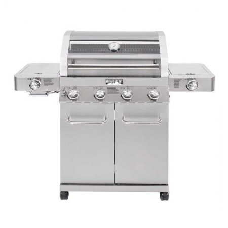 Monument Grills Clearview Lid 4 Burner with Side Sear Burner Propane Gas Grill