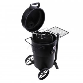 Oklahoma Joe's Bronco Charcoal Barrel Drum Analog Charcoal Vertical Food Smoker