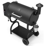 Z GRILLS ZPG-550B 590 sq. in. Wood Pellet Grill and Smoker 7-in-1 BBQ Black