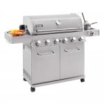 Monument Grills 6-Burner Propane Gas Stainless Grill with LED Controls, Side Burner and Rotisserie Kit