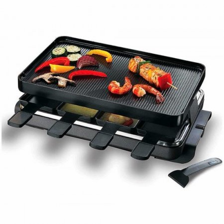 Swissmar Classic Raclette Grill - Black Non-Stick Reversible - 8 Person