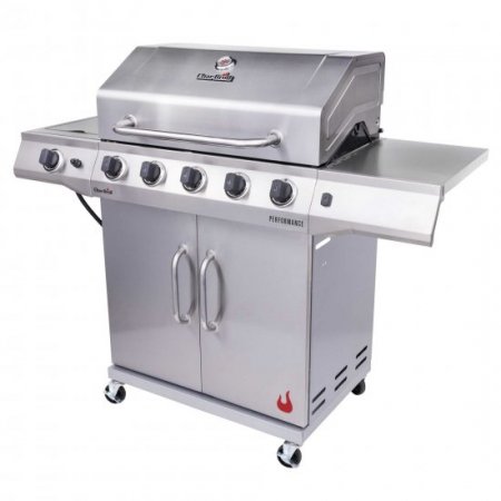 Char-Broil Performance Stainless Steel 5-Burner Liquid Propane, (LP), Cabinet-Style Outdoor Gas Grill