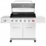 Royal Gourmet GA6402S Stainless Steel Gas Grill, Premier 6-Burner BBQ Grill with Sear Burner and Side Burner, 74,000 BTU, Cabinet Style, Outdoor Party Grill, Silver