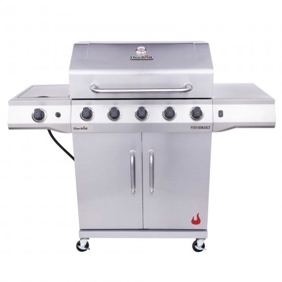 Char-Broil Performance Stainless Steel 5-Burner Liquid Propane, (LP), Cabinet-Style Outdoor Gas Grill