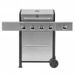 Kenmore PG-40406S0L-SE 4-Burner Outdoor Patio Open Cart Propane Gas BBQ Grill with Side Burner, Stainless Steel