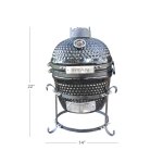 Titan Great Outdoors Kamado Grill 10" Ceramic Tabletop Compact Charcoal