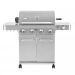 Monument Grills 17842 Stainless Steel 4 Burner Propane Gas Grill with Rotisserie