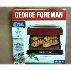 george foreman grp360r 4 serving removable plate 360 grill, red
