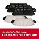 George Foreman Evolve Grill With Waffle Plates And Ceramic Grill Plates - Platinum