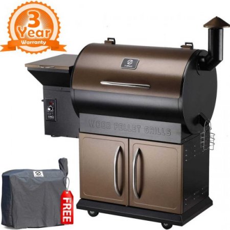 Z GRILLS ZPG-700D 2020 Upgrade Wood Pellet Grill & Smoker, 8 in 1 BBQ Grill Auto Temperature Control, inch Cooking Area, 700 sq in Bronze