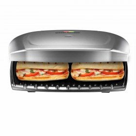 George Foreman 9-Serving Classic Plate Electric Indoor Grill and Panini Press, Platinum, GR2144P