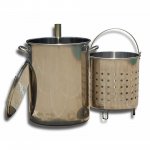 30 Quart Stainless Steel Turkey Skewer Pot with Basket & Lid for 86PKT, Overall Depth - Front to Back: 11.75'''', : 11.75''''