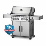 Rogue SE 525 Propane Gas Grill with Infrared Rear and Side Burners, Stainless Steel