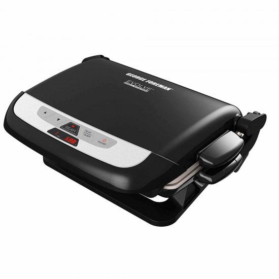 George Foreman 5-Serving Evolve Grill With Waffle Plates And Ceramic Grill Plates Black