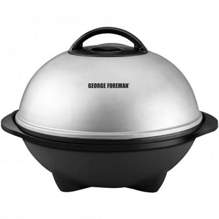 George Foreman, Silver, 12+ Servings Upto 15 Indoor/Outdoor Electric Grill, GGR50B, REGULAR