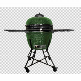 BaytoCare 24inch Barbecue Charcoal Grill, Ceramic Kamado Grill with Side Table