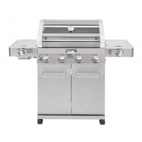 Monument Grills Clearview Lid 4 Burner with Side Sear Burner Propane Gas Grill