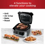 Ninja Foodi 4-in-1 Indoor Grill with 4-Quart Air Fryer, Roast, & Bake, AG300