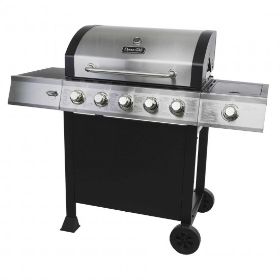 Dyna-Glo DGB515SDP-D 5 Burner Open Cart Propane Gas Grill with Side Burner