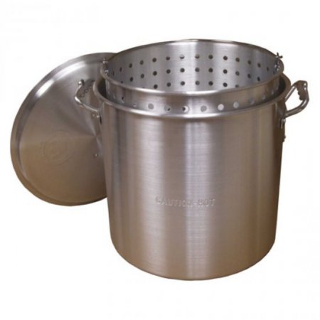 King Kooker #KK80 - 80Qt Aluminum Boiling Pot with Lid and Basket