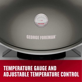 George Foreman 15+ Serving Indoor / Outdoor Electric Grill with Ceramic Plates, Gun Metal, GFO3320GM