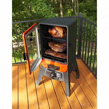 Pit Boss 2 Series Gas Vertical Smoker, 542Sq in. Wood Chip Smoker, Red