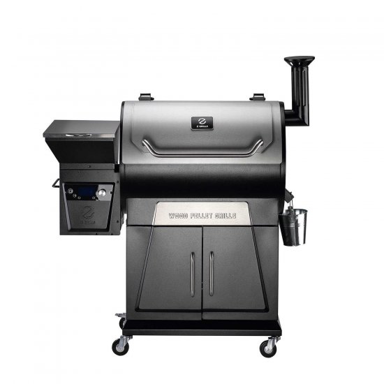 Z Grills Wood Pellet Grill BBQ Smoker Digital Control with Cover Silver ZPG-700D4E