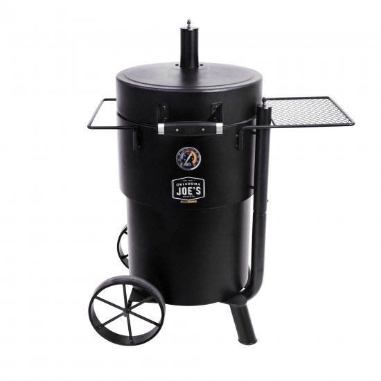 Oklahoma Joe\'s Bronco Charcoal Barrel Drum Analog Charcoal Vertical Food Smoker