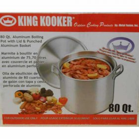 King Kooker #KK80 - 80Qt Aluminum Boiling Pot with Lid and Basket