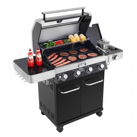 Monument Grills 4 Burner Black Propane Outdoor Gas Grill with Grill Thermometer