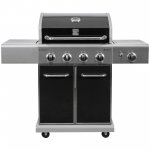 Kenmore PG-40409S0LB 4-Burner Outdoor Patio Propane Gas BBQ Grill with Searing Side Burner, Black