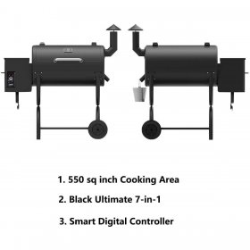 Z GRILLS 550B Wood Pellet Grill & Smoker 8 in 1 BBQ Grill Auto Temperature Control, 550 sq Inch Deal, Black