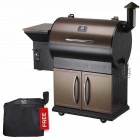 Z Grills ZPG-700D Wood Pellet Grill & Smoker 700 sq in 8 in 1 BBQ Auto Temperature 2020 Model Cover included in Bronze