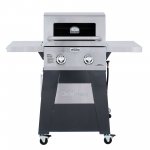 Cuisinart Two Burner Propane Gas Grill with Stainless Foldable Side Tables