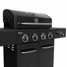 Kenmore PG-40409S0LB-1 4-Burner Outdoor Patio Propane Gas BBQ Grill with Searing Side Burner, Black and Chrome