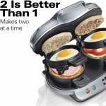 Beach Dual Breakfast Sandwich Maker with Timer, Silver