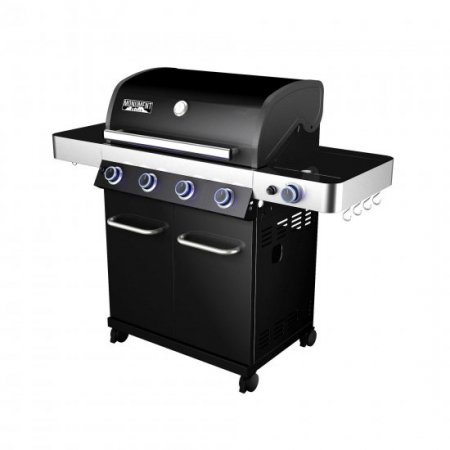 Monument Grills 4 Burner Black Propane Gas Grill with Grill Thermometer