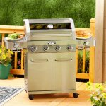 Monument Grills Clearview Lid 4 Burner with Side Sear Burner Propane Gas Grill