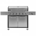 Kenmore PG-40611S0L 6 Burner Propane Gas BBQ Grill with Side Burner, 73,000 Total BTU, Black and Stainless Steel