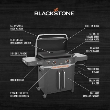 Blackstone ProSeries 2 Burner 28" Outdoor Cabinet Griddle with Hood