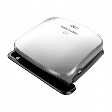 George Foreman 4-Serving Removable Plate Electric Indoor Grill and Panini Press, Platinum, GRP3060P