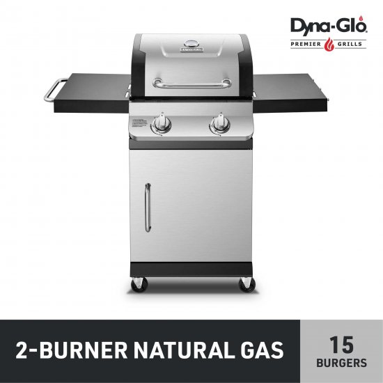 Dyna-Glo 2 Burner Silver Natural Gas Outdoor Gas Grill