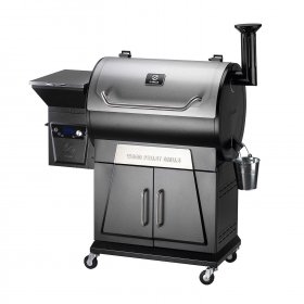 Z Grills Wood Pellet Grill BBQ Smoker Digital Control with Cover Silver ZPG-700D4E