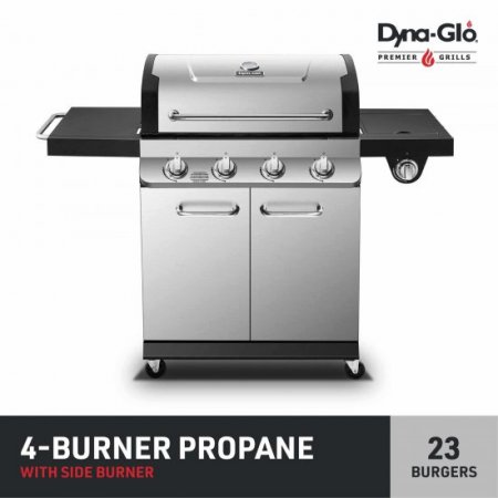 Dyna-Glo 4 Burner Silver and Black Propane Gas Grill