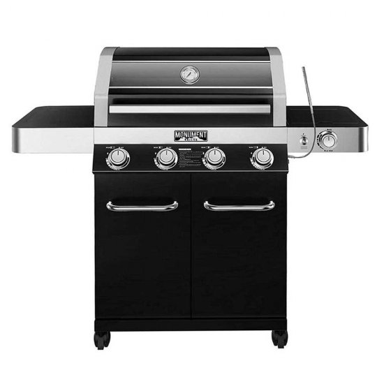 Monument Grills 4 Burner Black Propane Outdoor Gas Grill with Grill Thermometer