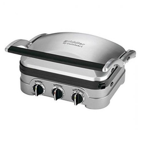 Cuisinart 5-in-1 Griddler with Waffle Plates Attachment (Brushed Stainless Steel) (Certified Refurbished)