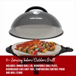 George Foreman 15+ Serving Indoor / Outdoor Electric Grill with Ceramic Plates, Gun Metal, GFO3320GM